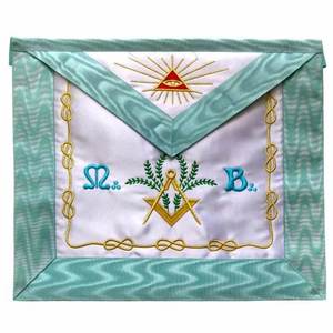 Custom Embroidered 3D Red White Gold Trim Classical Style Freemason Regalia Ceremonial Accessory with Safety <b>Pin</b> and Lodge Shape - Product Image 5