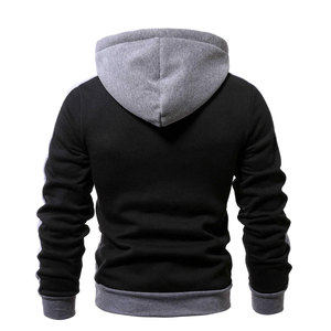 Sweat à capuche vintage brodé en polaire écologique pour homme, grande taille, confortable, avec cordon de serrage et fermeture éclair - Product Image 4
