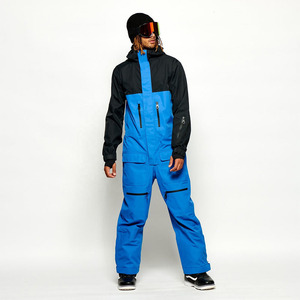 Men's One Piece Ski Suit Yellow Black Two Tone 10,000mm Waterproof Windproof Snowboard <b>Jumpsuit</b> Hooded Drop Seat Winter <b>Sports</b> - Product Image 3