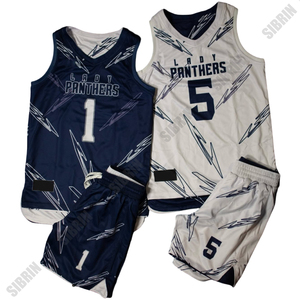 Uniformes de Baloncesto Personalizados Sibrin al por Mayor |   Camisetas y Pantalones Cortos de Equipo con Logotipo, Nombre y Número |   Uniforme de Baloncesto Sublimado Reversible USA - Product Image 4