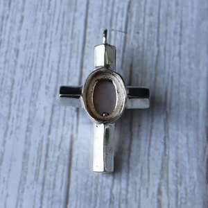 Pendentif Monalisa rose en argent sterling 925, design croix, charme en pierre précieuse fantaisie, bijou unique, cadeau pour femme - Product Image 3