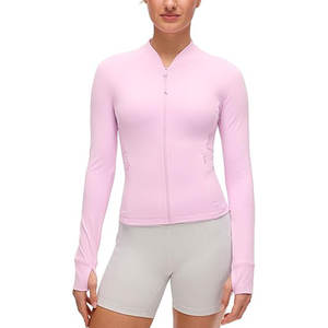 Veste de yoga respirante pour femme, tissu extensible léger, coupe ajustée, fermeture éclair intégrale, veste de sport pour la gym, l'entraînement et la course à pied - Product Image 1