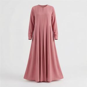 ผู้ผลิตชุดอาบายะผ้าซาตินแบบเรียบง่ายตามสั่ง OEM ดีไซน์ใหม่ล่าสุด ชุดคาฟตันทันสมัยสำหรับสุภาพสตรี ชุดเดรสยาวทรงสวยสง่า - Product Image 1