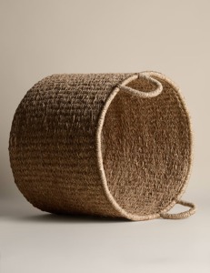 Seagrass <b>Large</b> Round Tall <b>Storage</b> <b>Basket</b> Handmade <b>Storage</b> <b>Basket</b> Wholesale eco-friendly Made in Viet Nam - Product Image 3