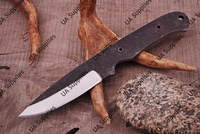 Couteau de chasse professionnel artisanal en acier Damas à pointe tombante, personnalisable ODM/OEM, lame fixe légère et durable