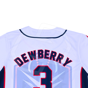 Camiseta de Béisbol Unisex al por Mayor, con Botones, Blanca y Azul, Manga Corta, Poliéster, Impresión Sublimada, Uniforme de Equipo para Adultos, Secado Rápido - Product Image 4