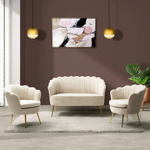 <b>SOFA</b> LOUNGE SET Scandinavian from Vietnam Sectional <b>Sofa</b> style High Density <b>Sponge</b> Pillow Back Metal/Wood Cotton Blend - Product Image 2