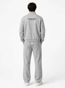 Ensemble de survêtement 2-en-1 pour homme ONETEN APPAREL, gris clair, imprimé, demi-zip, tenue décontractée et sportive pour l'automne - Product Image 5