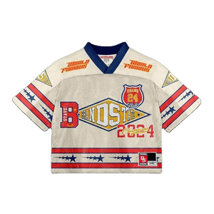 Camiseta de Fútbol Personalizada Beano State 2024 para Hombre, Manga Corta, Cuello en V, Diseño Deportivo con Malla y Ribete en Contraste - Product Image 1