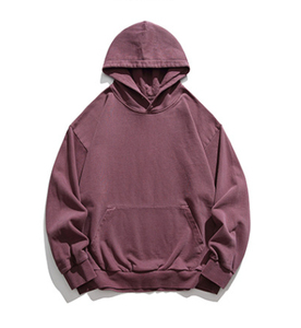Sweat-shirt à capuche zippé surdimensionné pour homme, gris uni, en molleton bouclette, décontracté, pour l'automne, 320 g/m², coupe classique, en coton tricoté - Product Image 3