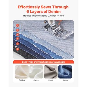 Macchina da Cucire Elettrica Leggera con 18 Applicazioni di Punti, Luce LED, Pedale, Controllo a Manopola Semplice, Telaio Interno in Metallo - Product Image 5