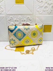Wholesale Craftstages International Women Solid <b>Clutch</b> Bag Chain | Designer <b>Wedding</b> Party Evening Handbag 1-1.9L Capacity Satin - Product Image 2