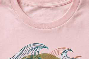 Camiseta de Mujer con Estampado Floral Rosa, Cuello Redondo, Manga Corta, Informal, Verano, Corte Regular, Estampado Puff, Jersey - Product Image 3