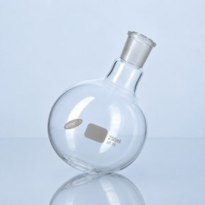 Frasco de Destilación de Cuello Largo y Boca Corta, Fondo Redondo, de Vidrio Borosilicato, Resistente a Altas Temperaturas, para Laboratorio - Product Image 2