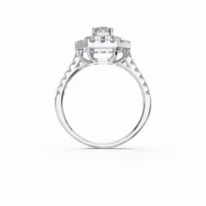 แหวนเพชรทรงกลมเจียระไนแบบ Solitaire เพชรเลี้ยงในห้องปฏิบัติการ ความใส VVS ได้รับการรับรองจาก IGI ตัวเรือนทองคำขาว 18K สำหรับผู้หญิง หรูหรา เหมาะสำหรับงานหมั้นและงานแต่งงาน ขายส่ง - Product Image 2