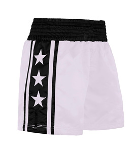 Shorts de boxe unisexes sur mesure, sublimation OEM, finition satinée, séchage rapide, vente en gros, faible MOQ, ensemble OEM en gros - Product Image 2