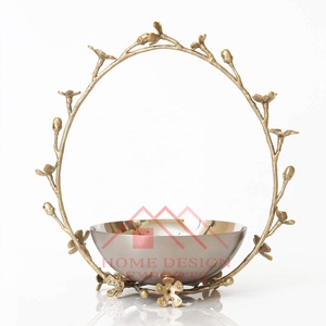 Bol décoratif en or pour la maison hôtels et restaurants 2024 Stand/Unique Metal Fancy Gold Antique Decorative Fruit and Dry - Product Image 2