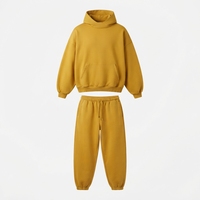 Ensemble survêtement homme décontracté gris foncé épais avec sweat à capuche et pantalon de jogging en molleton surdimensionné, style streetwear personnalisé, vente en gros
