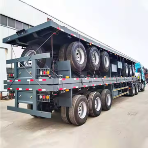 Semi-remorque plateau pour transport de conteneurs de 40 pieds avec double essieu, remorque benne 20/40 pieds, tracteur - Product Image 2