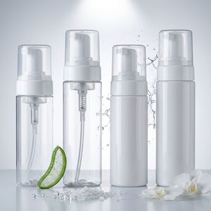 Botella cilíndrica transparente de PET con bomba de espuma para envasado de productos de cuidado de la piel y cuidado personal, OEM ODM, fábrica de envasado en Vietnam - Product Image 3