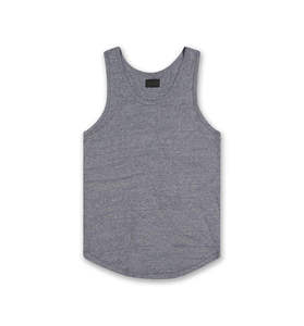 Camiseta sin mangas de algodón para hombre al por mayor, estilo casual, cuello redondo, bajo curvo, para gimnasio, fitness, ropa urbana 3D - Product Image 3