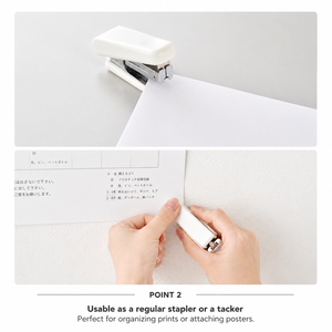 Engrapadora Magnética de Pared GANRAKU KOKUYO, Mini Engrapadora Compacta para Tableros de Anuncios, Exhibición de Fotos, Decoración de Oficina y Hogar, Engrapadora de Escritorio Blanca - Product Image 5