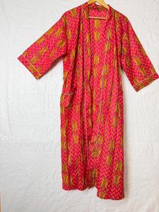 Robe Kimono en Coton Imprimé Tigre, Peignoir Léger Fait Main, Imprimé au Bloc, Style Bohème, Tenue d'Été, Robe de Plage et de Spa, Unisexe - Product Image 4