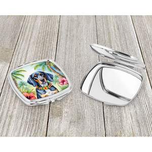 Bluetick Coonhound Luau compacto plegable de mano espejo de maquillaje portátil de viaje espejo decorativo para mujeres niñas tamaño de bolsillo - Product Image 3