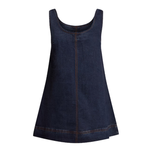 Robe midi décontractée simple pour femmes en denim délavé 100% coton Tissu confortable Échantillon gratuit Vente en gros Personnalisable Meilleure robe d'été d'hiver - Product Image 1