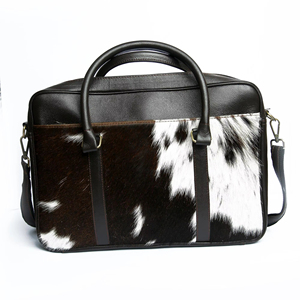 Bolso para Portátil de Piel con Pelo, Marca Privada OEM/ODM, para Portátiles de 15.6 Pulgadas, Maletín Cruzado de Cuero Genuino para Logotipo Personalizado LHLB-0005 - Product Image 1