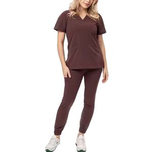 Haut à manches courtes et col en V unisexe et pantalon droit avec poches latérales uniforme d'infirmière médicale pour hommes et femmes infirmière - Product Image 1