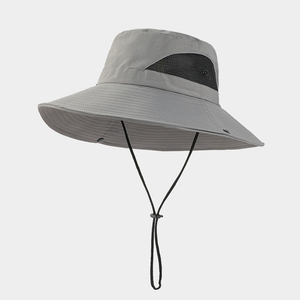 <b>Men</b> Women Wide Brim Bucket <b>Hat</b> Foldable Mesh <b>Sun</b> Visor for Gardening Beach Travel Unisex Summer Safari <b>Hat</b> with Neck Cord - Product Image 4