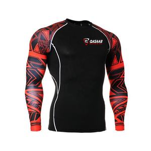 Vêtements de sport respirants à manches longues, prix de gros, hommes, sur mesure, uni, rashguard de sport, rashguards de fitness - Product Image 1