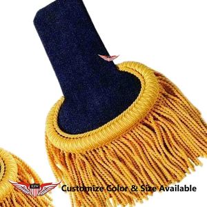 Epaulettes Negros y Dorados de Alta Calidad Personalizables con Hilo de Oro y Flecos de Mylar, Epaulettes de Uniforme con Borlas - Product Image 2