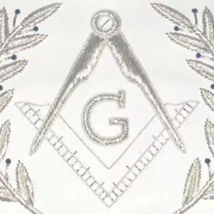 Custom Logo Master Mason Blue Lodge Lambskin <b>Apron</b> Hand Embroidered Cross-Stitching & Needlework Crafts <b>White</b> Masonic Regalia - Product Image 3