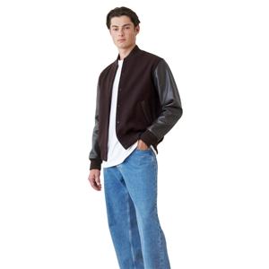Chaqueta universitaria clásica para hombre: diseño tradicional de lana y cuero, perfecta para ropa informal con estilo - Product Image 1