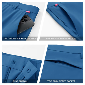 Pantalones cortos de golf para hombre: de secado rápido y cintura elástica, poliéster de alto rendimiento, diseño personalizado para un juego cómodo y a la moda, transpirables - Product Image 4