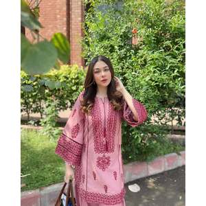 Ensemble haut et bas de vêtements de fête pour femmes avec travail manuel en miroir véritable - Product Image 2