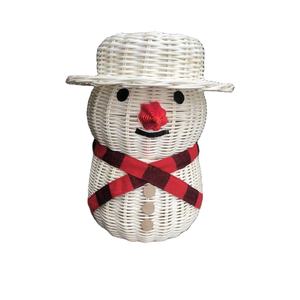 Decoración de muñeco de nieve de Navidad blanco de ratán natural, adornos de mimbre natural, adornos de Navidad bohemios personalizados en HNH Craft Vietnam - Product Image 1