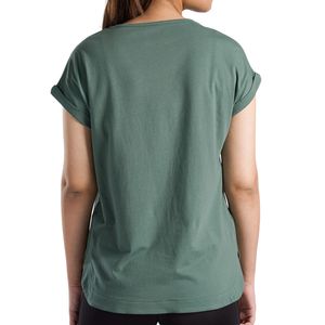 Camiseta Personalizada para Mujer con Cuello en V, Corte Holgado, Informal, para Gimnasio, Transpirable, de Algodón Suave, para Fitness, Yoga, Running, Deportes, Lisa, Verde - Product Image 4