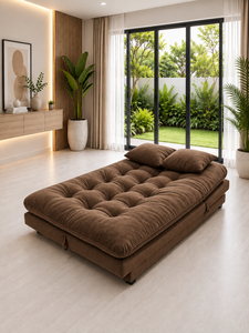 Canapé-lit moderne émeraude Smile convertible 3-en-1 pour chambre, appartement, villa, salon avec structure en bois et assise en dacron - Product Image 3