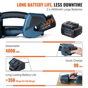 Reggiatrice Elettrica Portatile per Imballaggio con Nastri PP/PET da 0,35"-0,63" Display Digitale 2 Batterie da 4000mAh - Product Image 3