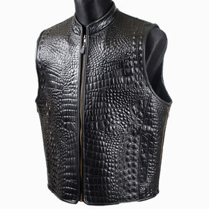 Chaleco de Motocicleta Profesional para Hombre, Diseño Personalizado, Transpirable, Estilo Cocodrilo, Cuero Negro, Superventas 2026 - Product Image 6