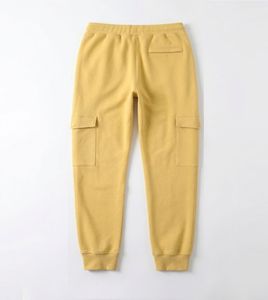 Pantalon de survêtement jaune décontracté pour homme, taille élastique, cordon de serrage, poches latérales, en coton mi-lourd, idéal pour l'automne - Product Image 5