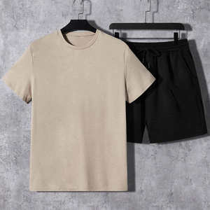 Ensemble de survêtement d'été 2 pièces, T-shirt et short pour hommes, T-shirt personnalisé avec short, vêtements d'entraînement - Product Image 2