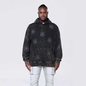Sudadera con Capucha para Hombre, Estilo Desgastado, 100% Algodón, Felpa Gruesa, Talla Grande, Estilo Urbano - Product Image 1