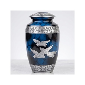 Handcrafted Silver Engraved Purple Enamel Cremation <b>Urn</b> for Human Ashes Adult <b>Large</b> Funeral Memorial <b>Urn</b> Funeral Supplies - Product Image 4