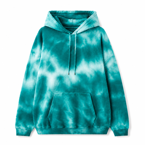 Custom Logo Unisex Oversized <b>Tie</b> Dye Hoodie Streetwear Teal Blue Pullover Fleece Cotton <b>Men</b> Women Sweatshirt Wholesale 2026 - Product Image 2