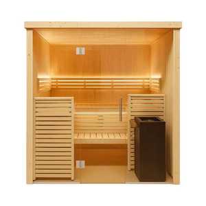 new S1620SV Variant View Medium 3-4 Person Glass Front Indoor <b>Sauna</b> Kit - Product Image 1
