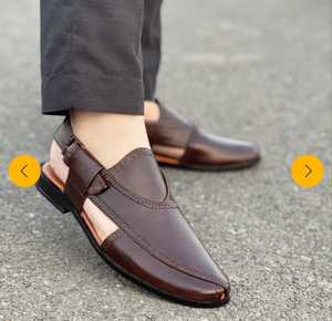 Sandalias de Cuero Genuino Marrón para Hombre, con Correa en T, Punta Puntiaguda, Cierre de Hebilla, Estilo Clásico, para Todas las Temporadas - Product Image 5